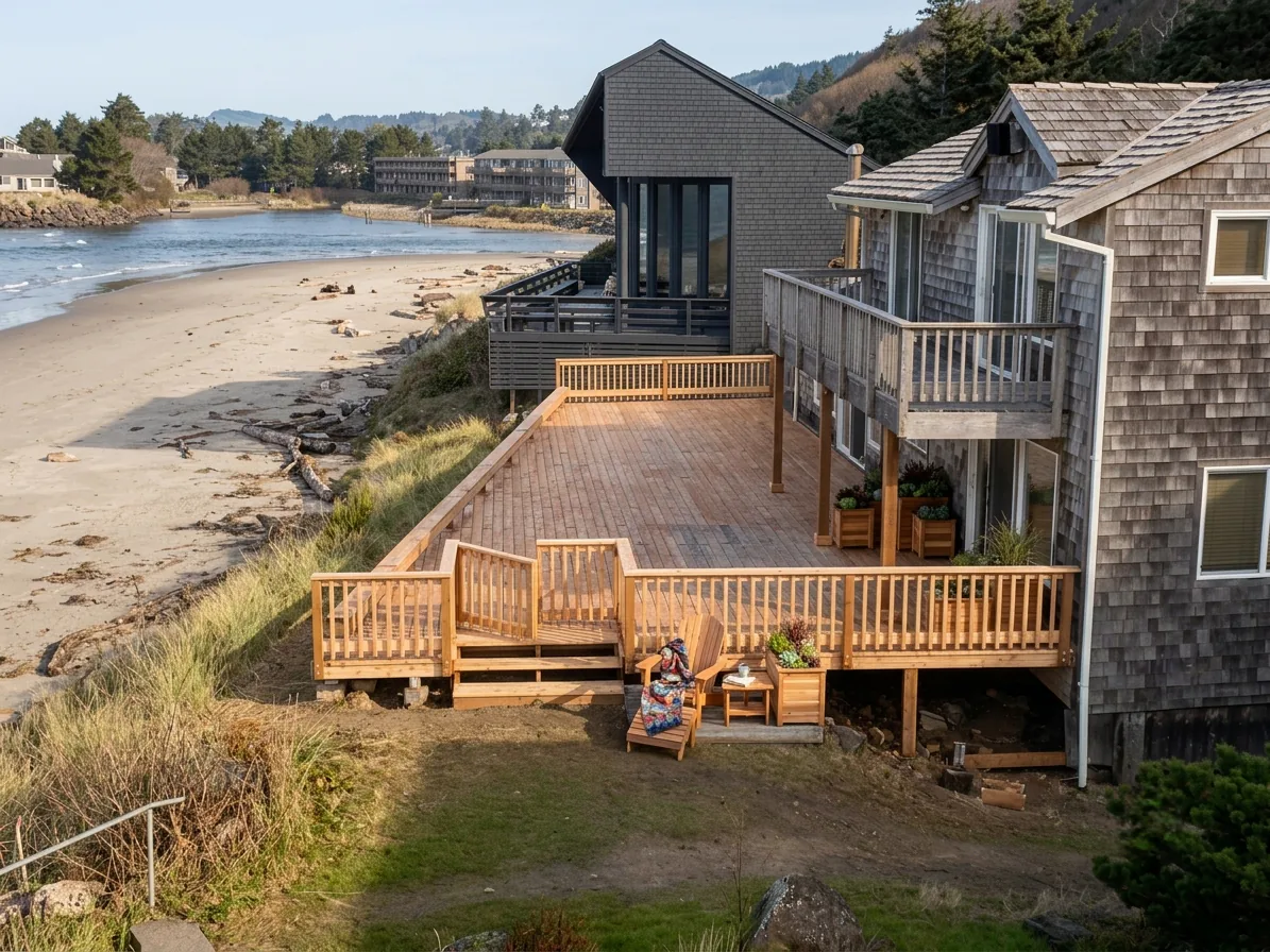 Beachfront deck build, South Coast